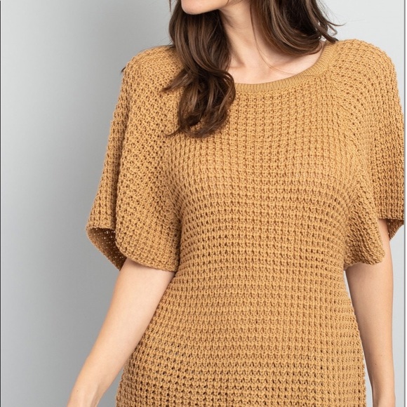 Sweaters - kimono sleeve open weave sweater